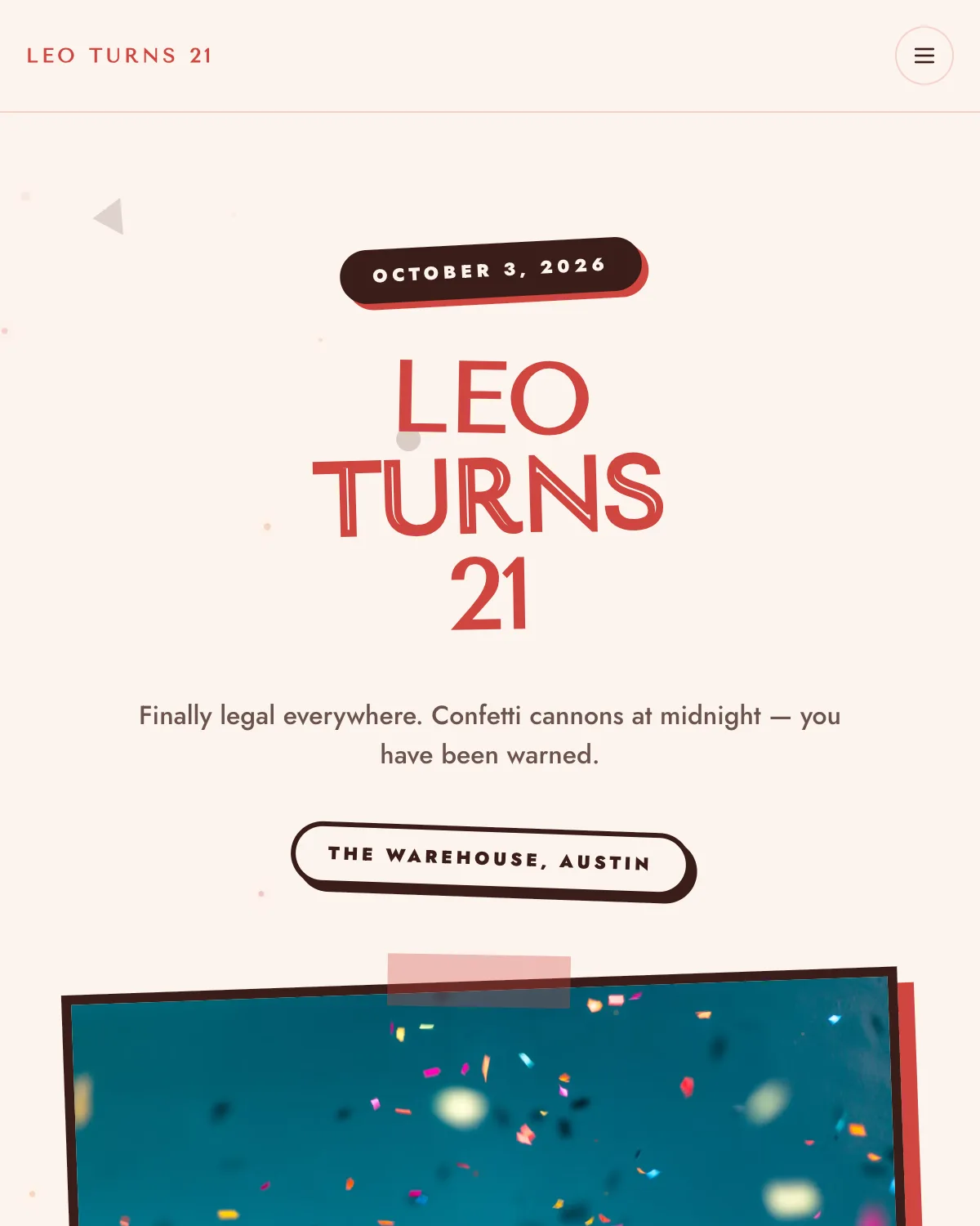 Confetti template preview