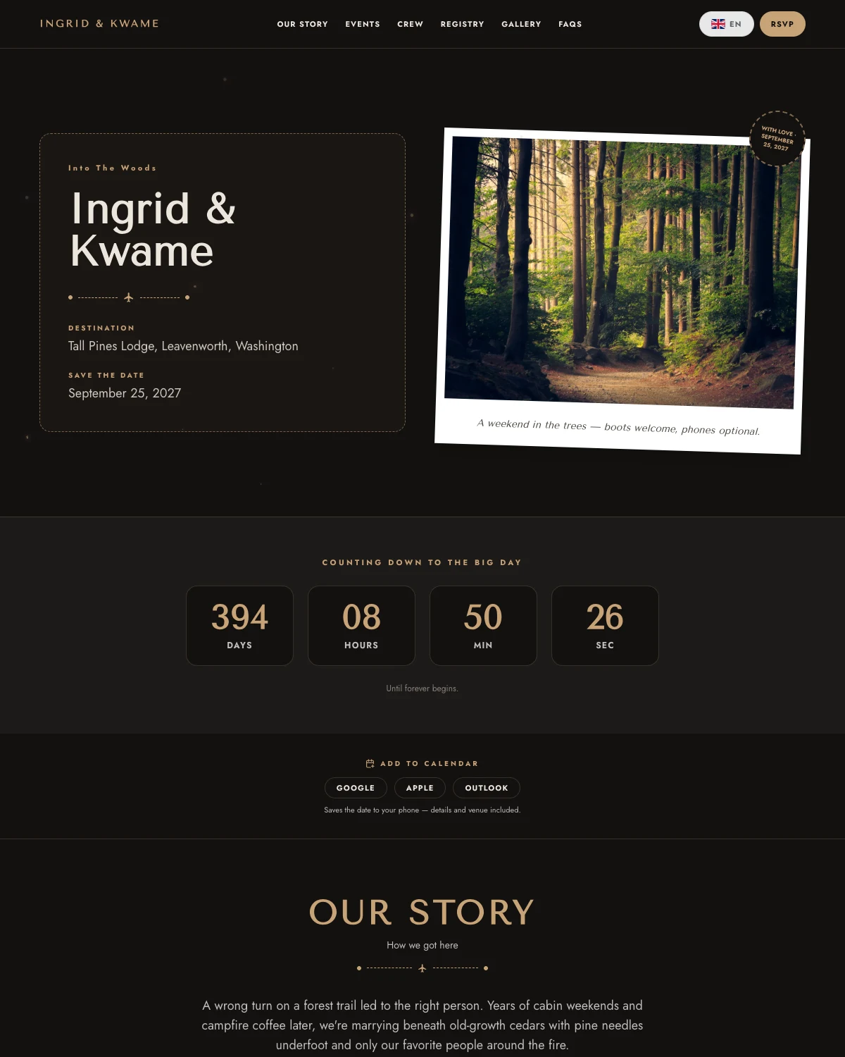 Marquee animated wedding invitation